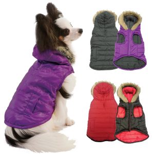 reversible puffy coat by fashion pet